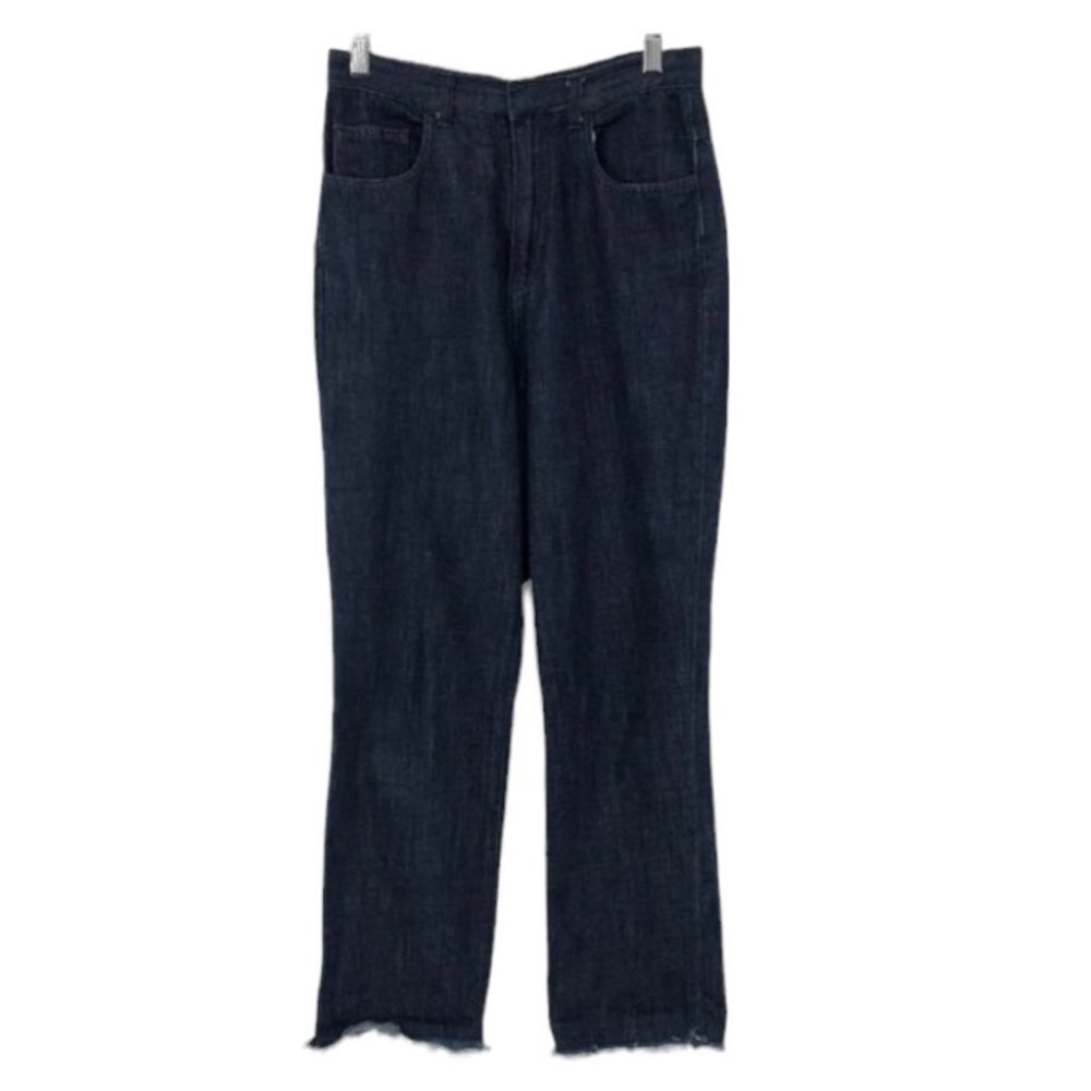 Marques Almeida Dark Wash loose leg raw hem 5 pocket jeans size 8